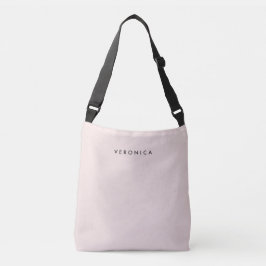 Minimalistisk feminin rosa med namn  axelväska