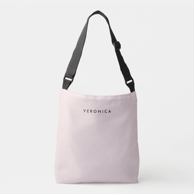 Minimalistisk feminin rosa med namn  axelväska (Framsida)
