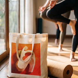 Minimalistisk Feministisk Linje Konst Yoga Silhuet Tygkasse