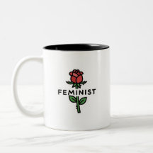 Minimalistisk feministisk ros tvåtons kaffemugg