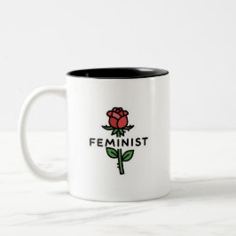 Minimalistisk feministisk ros tvåtons kaffemugg