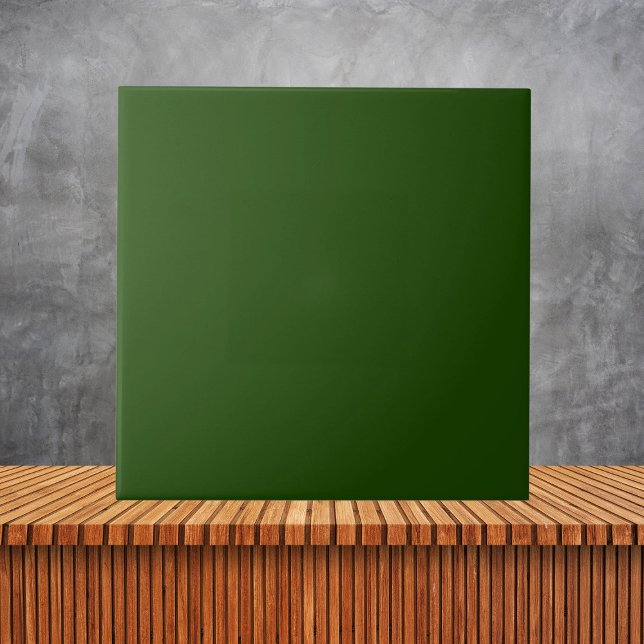 Minimalistisk Festive Grönt Plain Solid Färg #1A43 Kakelplatta (Skapare uppladdad)