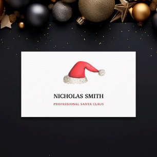 Minimalistisk Festive Jultomten Hat Visitkort