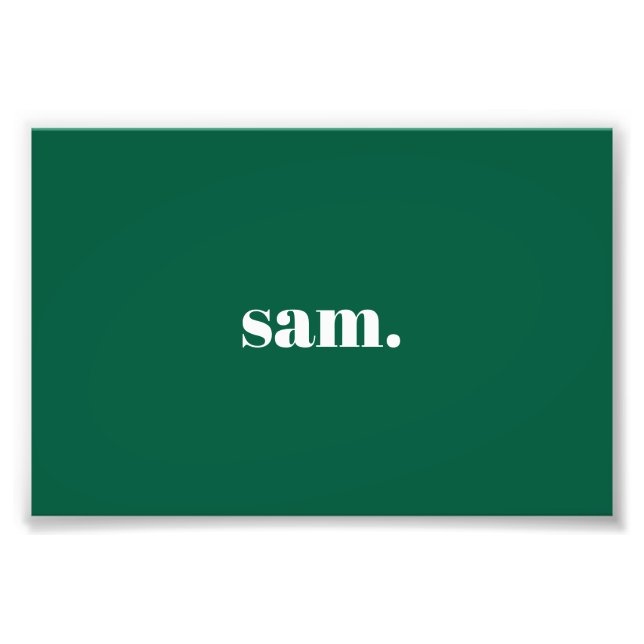 Minimalistisk fet anpassad text grön fototryck (Framsidan)