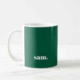 Minimalistisk fet anpassad text grön kaffemugg
