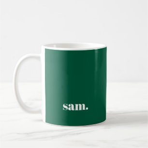 Minimalistisk fet anpassad text grön kaffemugg