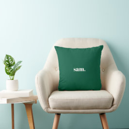 Minimalistisk fet anpassad text grön kudde