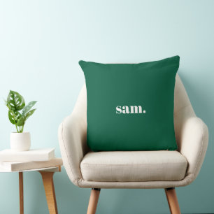 Minimalistisk fet anpassad text grön kudde