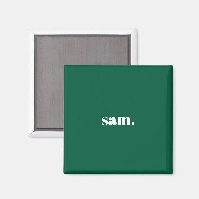 Minimalistisk fet anpassad text grön magnet (Front/Back)