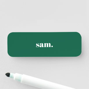 Minimalistisk fet anpassad text grön namnbricka