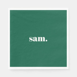 Minimalistisk fet anpassad text grön pappersservett