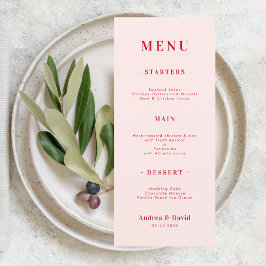 Minimalistisk fet återställande Rosa och enkel röd Meny