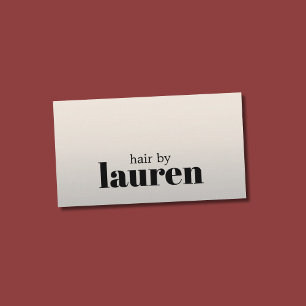 Minimalistisk fet faux silver svart frisersalong visitkort