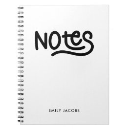 Minimalistisk fet handskrift Notes typografi Anteckningsbok