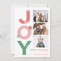 Minimalistisk fet skript Glädje 3 Foto Collage Fam