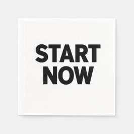 Minimalistisk fet starta nu text pappersservett