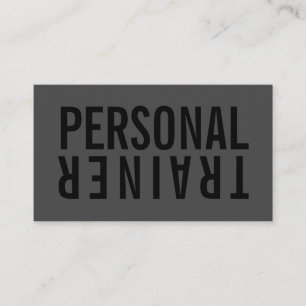 Minimalistisk fet svart och grått personutbildare visitkort