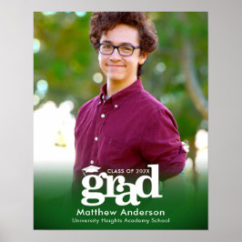 Minimalistisk fet typografi av grönt Studenten Poster