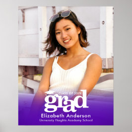 Minimalistisk fet typografi av lila Studenten Poster