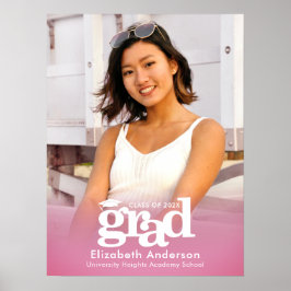 Minimalistisk fet typografi av rosa Studenten Poster