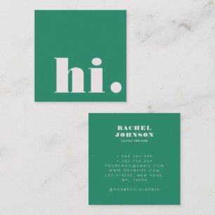 Minimalistisk fet typografi Flaska Grön Modern hi Fyrkantigt Visitkort