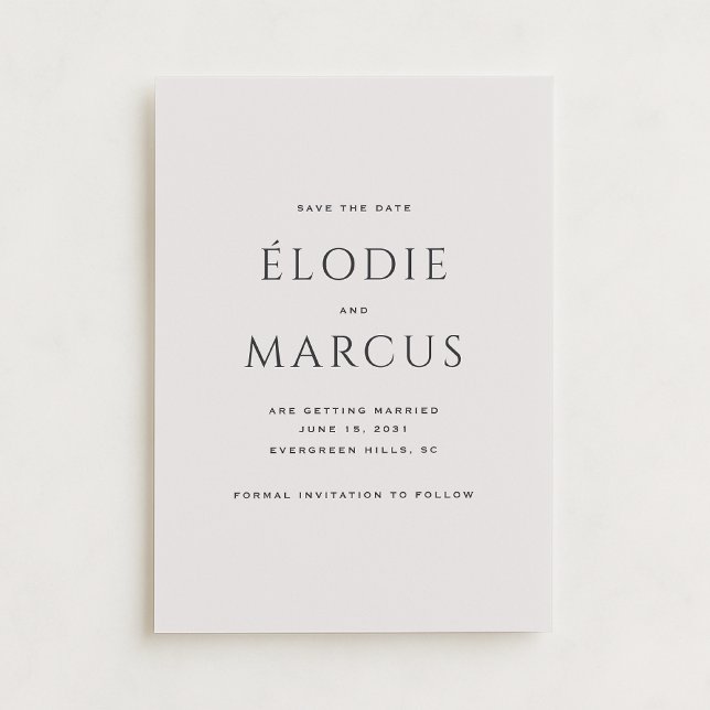 Minimalistisk fet typografi - modern Spara datum C Inbjudningar (Skapare uppladdad)