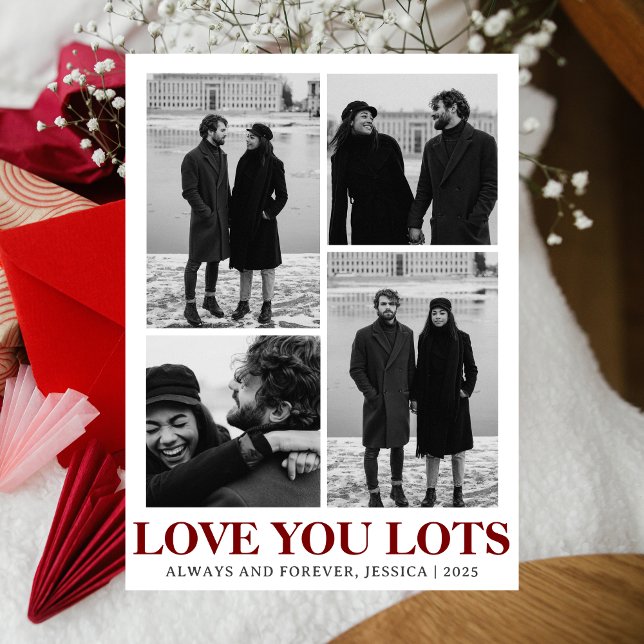 Minimalistisk fet typografi Par fotomall Julkort (Skapare uppladdad)