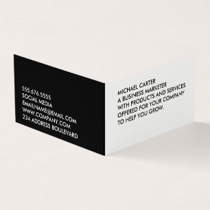 Minimalistisk fetstik stor text visitkort