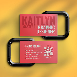 Minimalistisk fetstik Vibrant Rosa Typografi Visitkort