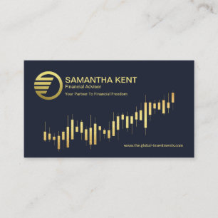 Minimalistisk finansiell rådgivare i Guld Investm Visitkort