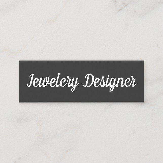 Minimalistisk finare-teckensnitt/Grått Mini Visitkort (Framsida)