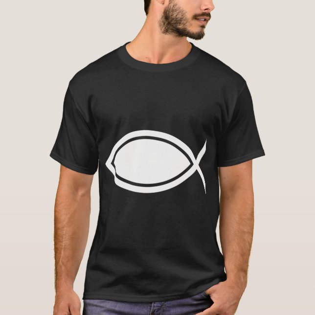 Minimalistisk fisk symbol t shirt (Framsida)
