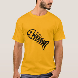 Minimalistisk fiskbensgrafisk herr T-shirt