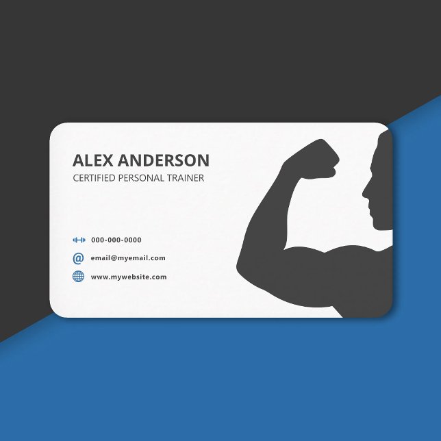 Minimalistisk Fitness Personlig Tränare  Visitkort (Minimalist Fitness Personal Trainer Business Card)