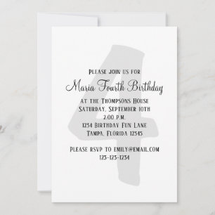 Minimalistisk fjärde födelsedag Könsneutral Inbjudningar