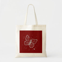 Minimalistisk fjäril T-shirt – Elegant Enkel Natur Tygkasse