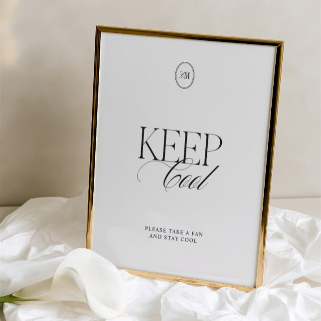 Minimalistisk fläkt för brölloppsskylt (Minimalist Keep Cool Fan Wedding Sign)