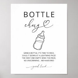 Minimalistisk flask-chug-spelskylt Baby Shower Poster