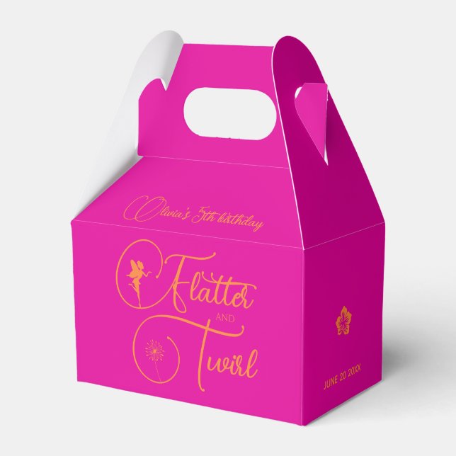 Minimalistisk flicka älv Enkel modern neonrosa Presentaskar (Framsidan Sidan)
