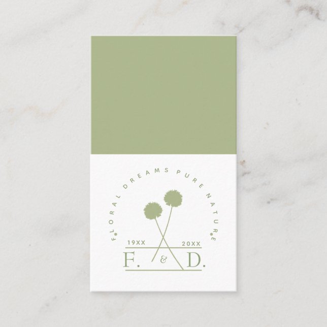 Minimalistisk floristisk verksamhet visitkort (Framsida)