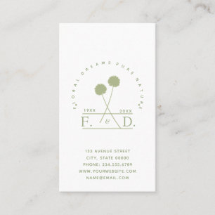 Minimalistisk floristisk verksamhet visitkort