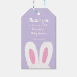 Minimalistisk fluffy-babydusch presentetikett