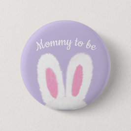 Minimalistisk fluffy-mamma för babydusch knapp