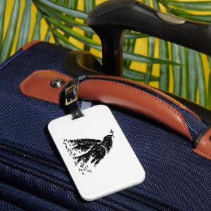 Minimalistisk flygande fredsdubbe grafisk t-shirt bagagebricka