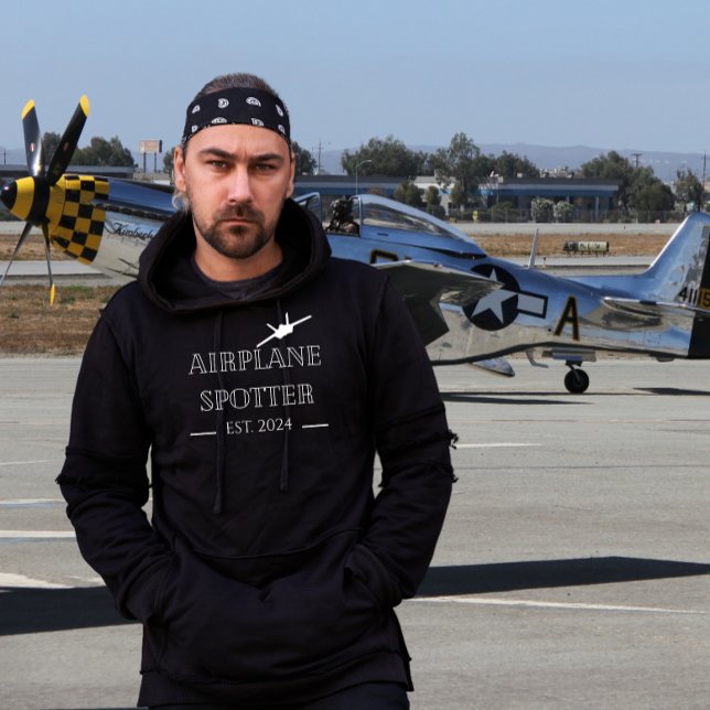Minimalistisk Flygplansflottör, Personlig Anpassni Hoodie (Skapare uppladdad)