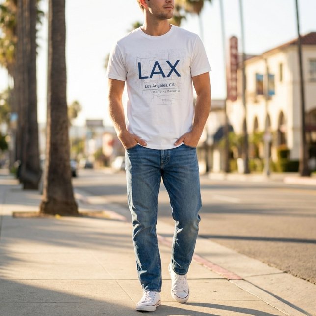 Minimalistisk flygplatskod – Anpassningsbar LAX  T Shirt (Skapare uppladdad)