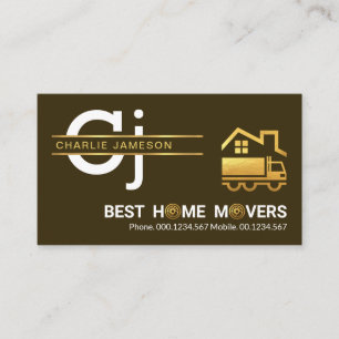 Minimalistisk Flytta i Guld Line Visitkort