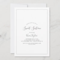 Minimalistisk födelsedag i Silver Sweet sixteen