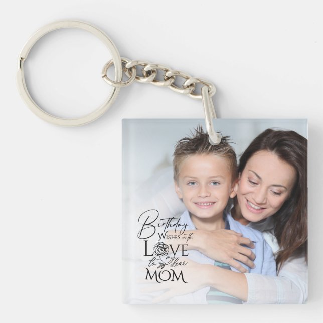 Minimalistisk födelsedags fotoram Kalligrafi Mamma (Framsidan)