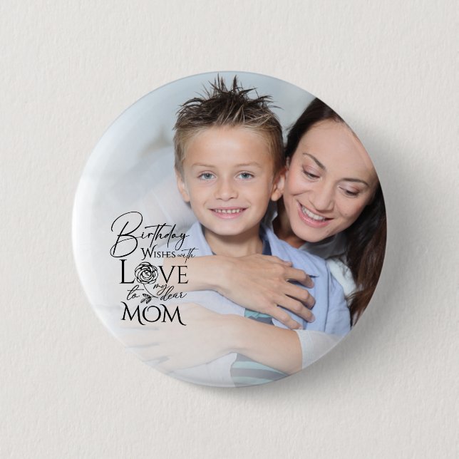 Minimalistisk födelsedags fotoram kalligrafi Mamma Knapp (Framsida)